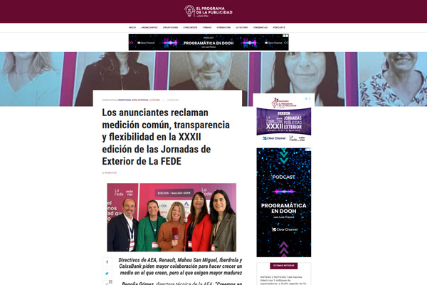 El Programa de la Publicidad recoge la voz de los anunciantes respecto a Exterior